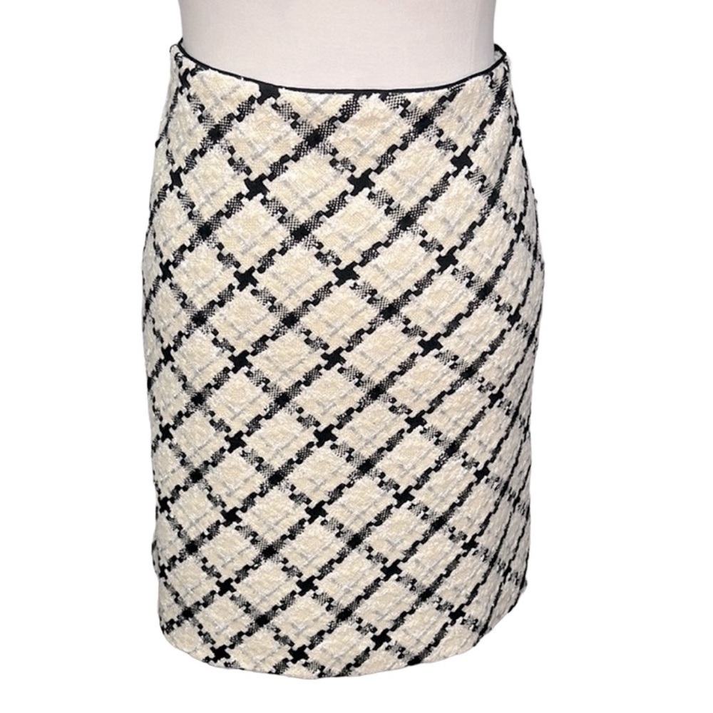 WHBM Wool Windowpane Skirt